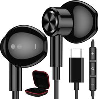 APETOO USB C Headphones for Note 10 Plus Black