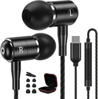 APETOO USB C Headphones for Samsung S21 Ultra Black